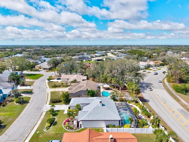 bird's eye view with a residential view