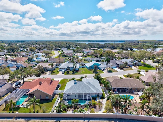 aerial view featuring a residential view