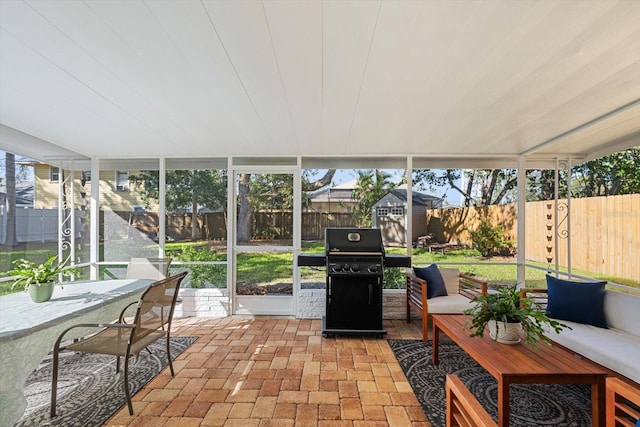 view of sunroom