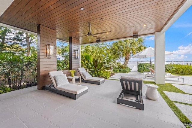 view of patio / terrace with a ceiling fan