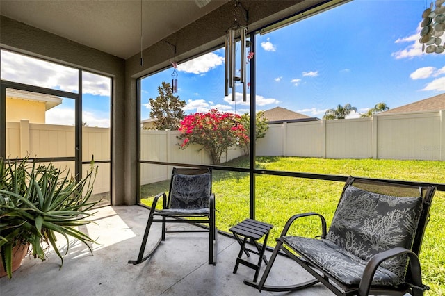 view of unfurnished sunroom