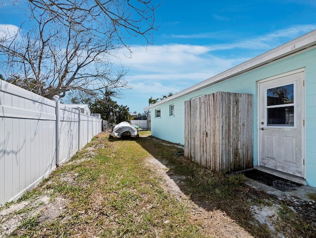 view of yard with fence