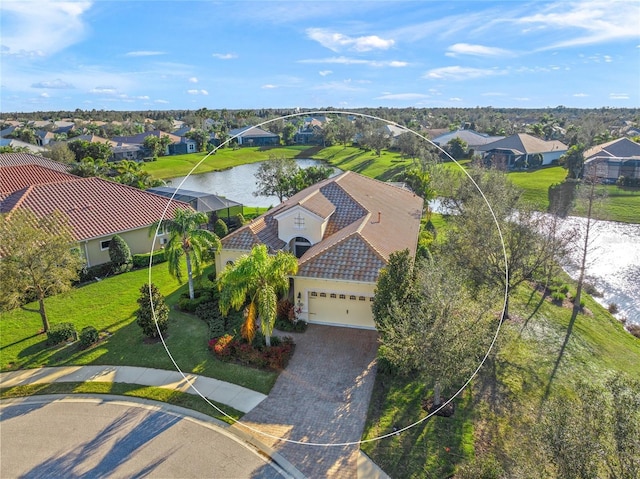 7108 Callander Cv, Lakewood Ranch, FL 34202 - birds eye view of property with a water view and a residential view