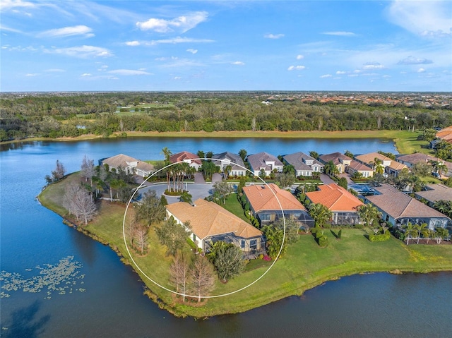 7108 Callander Cv, Lakewood Ranch, FL 34202 - bird's eye view with a water view and a residential view