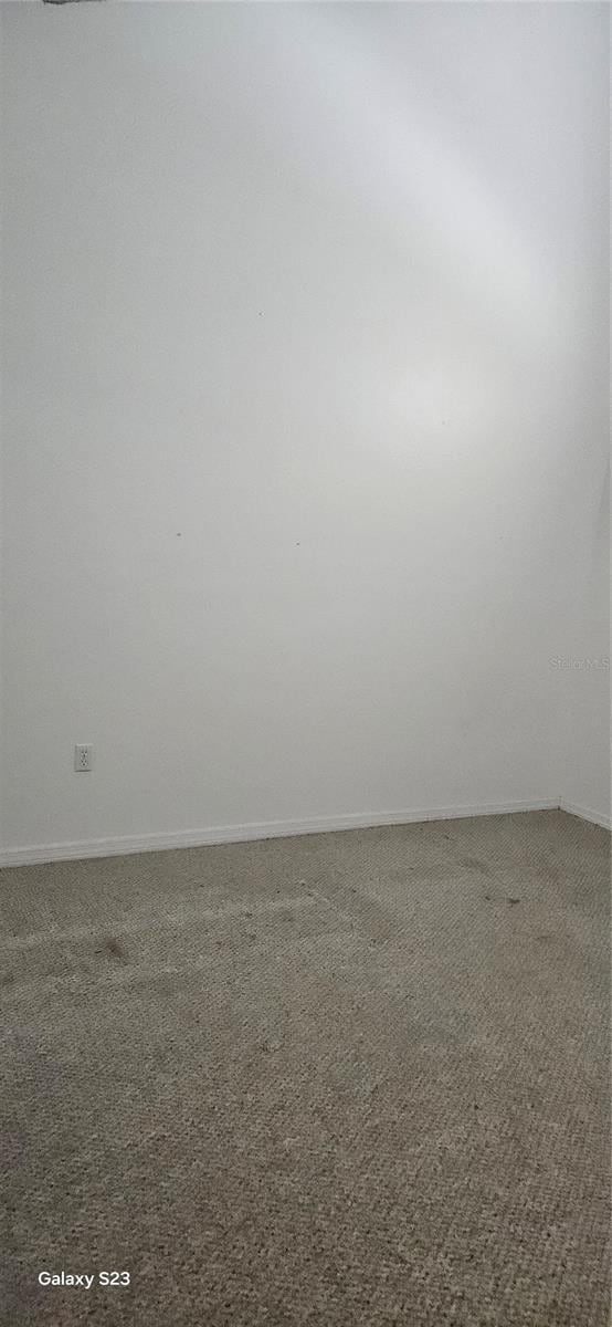 spare room featuring baseboards and carpet flooring