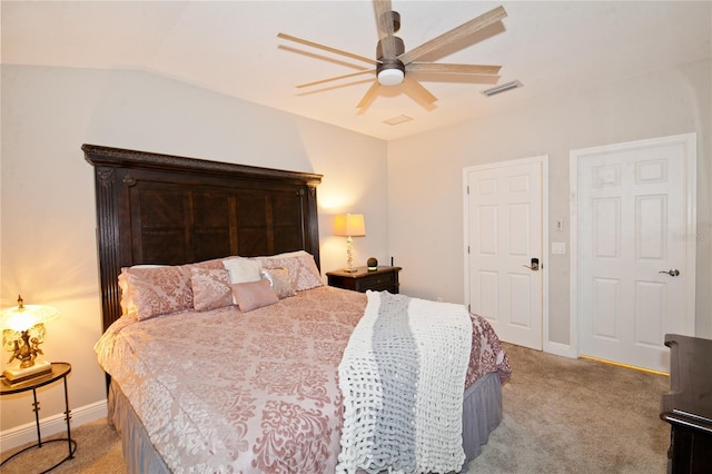5118 78th St Cir E, Bradenton, FL 34203 - bedroom featuring light carpet, lofted ceiling, visible vents, and baseboards