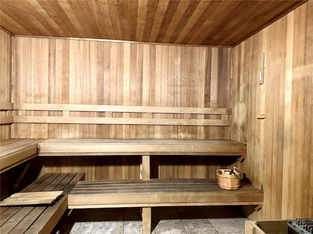 view of sauna