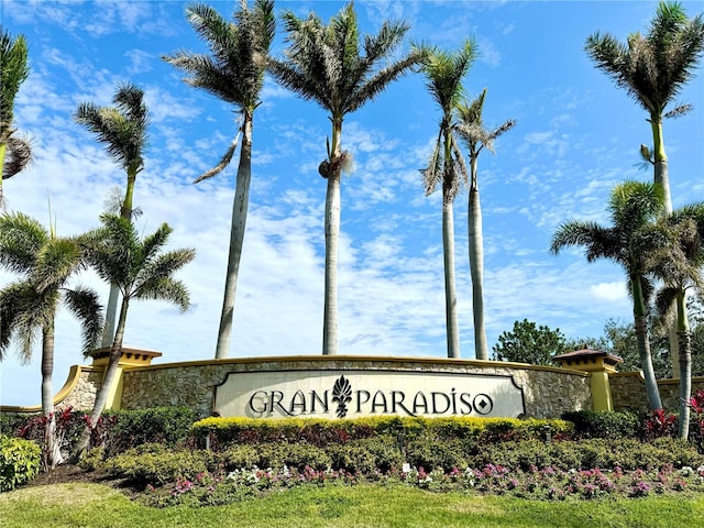 view of community sign