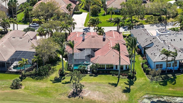 drone / aerial view with a residential view