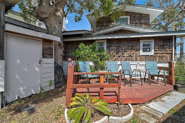 view of patio with a wooden deck