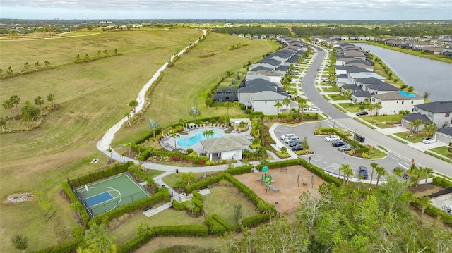 drone / aerial view with a residential view