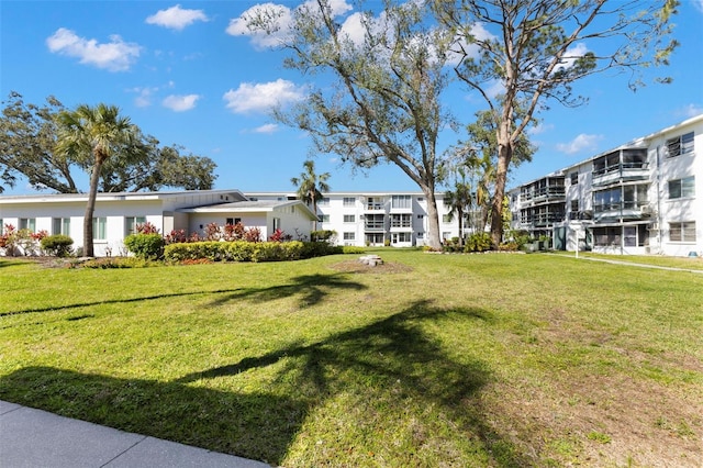 view of property's community featuring a yard