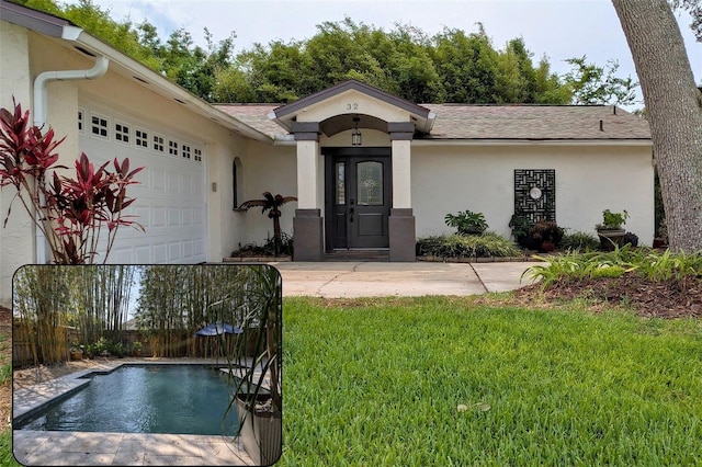 32 Fallen Oak Ln, Palm Coast, FL 32137 - view of front facade with a garage and stucco siding
