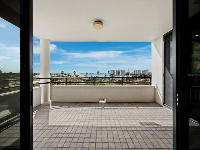 balcony with a view of city