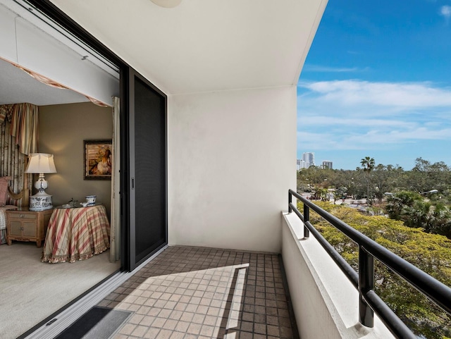 balcony featuring a city view