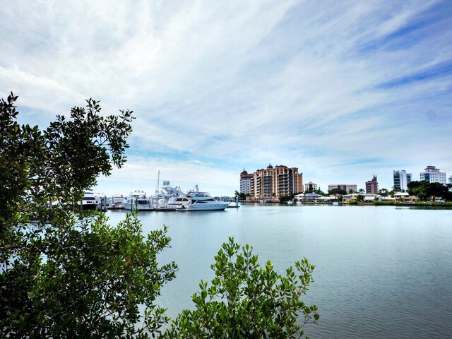 property view of water with a view of city