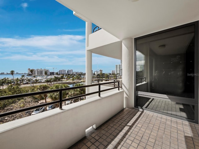 balcony featuring a view of city