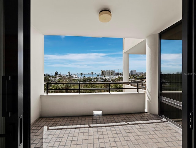 balcony with a view of city