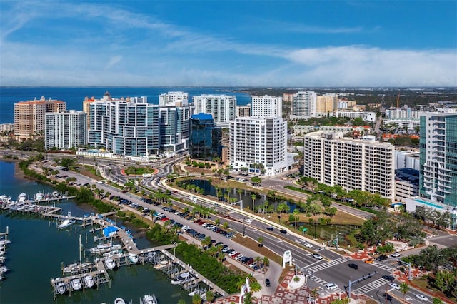 view of urban area with a nearby body of water