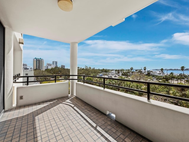balcony featuring a city view