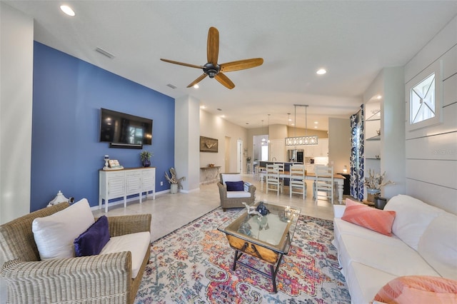 4516 Renwick Dr, Parrish, FL 34219 - living room featuring a ceiling fan and recessed lighting