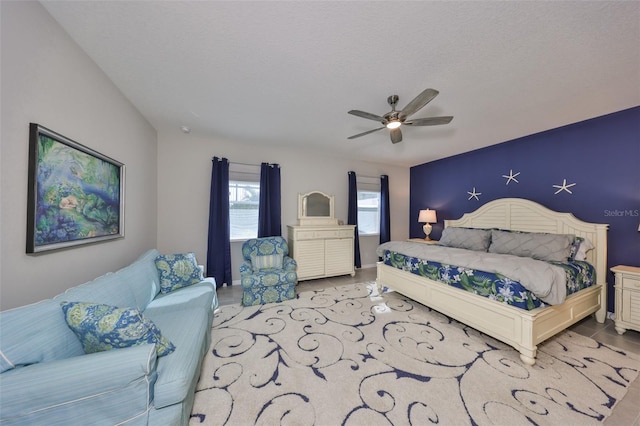 4516 Renwick Dr, Parrish, FL 34219 - bedroom with ceiling fan and a textured ceiling
