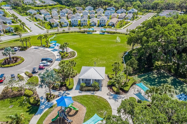 aerial view with a residential view