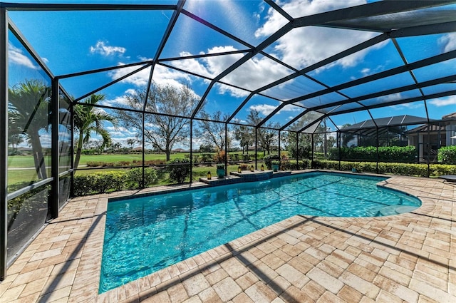 pool featuring a patio and a lanai