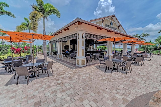 view of patio / terrace with a gazebo and fence