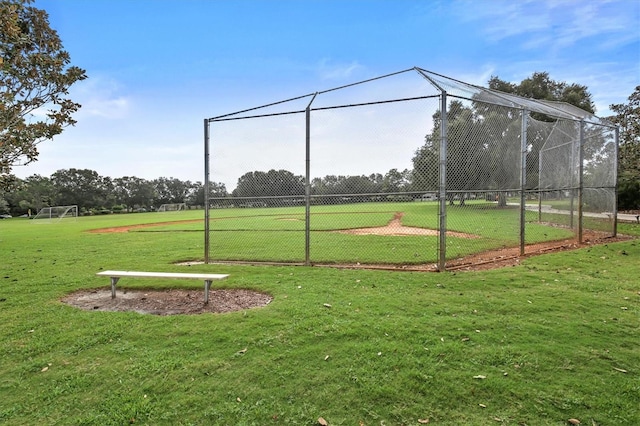 view of community featuring fence