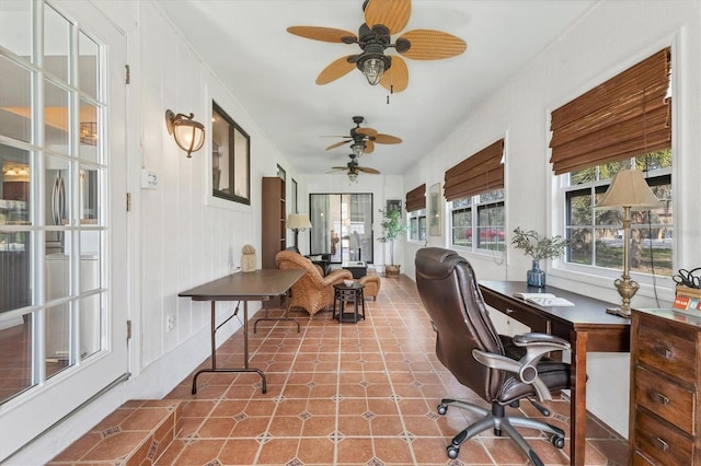 office featuring tile patterned flooring