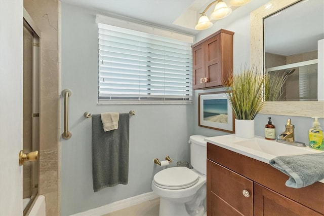 full bathroom featuring vanity and toilet