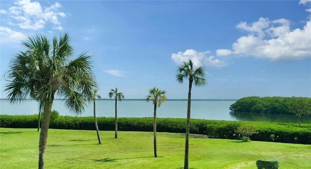 4600 Gulf Of Mexico Dr Unit 202, Longboat Key, FL 34228 - view of property's community with a water view and a lawn