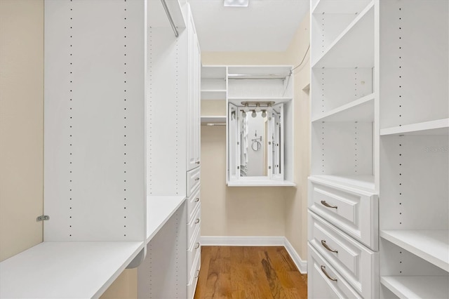 spacious closet with wood finished floors