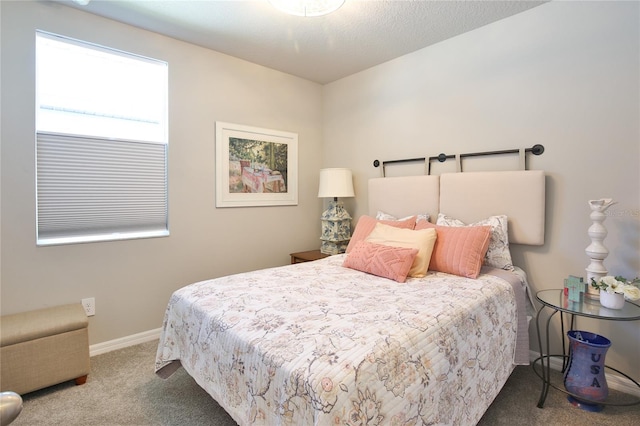 bedroom with carpet floors and baseboards