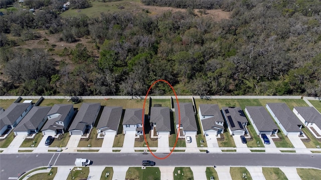 bird's eye view with a residential view