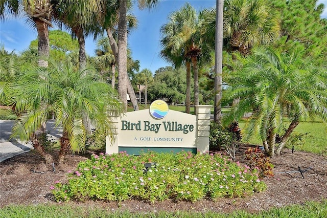 view of community sign