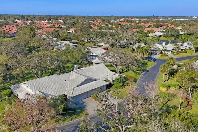 aerial view with a residential view