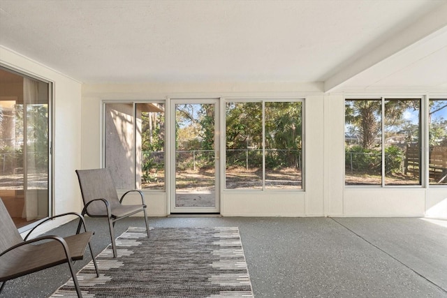 view of unfurnished sunroom