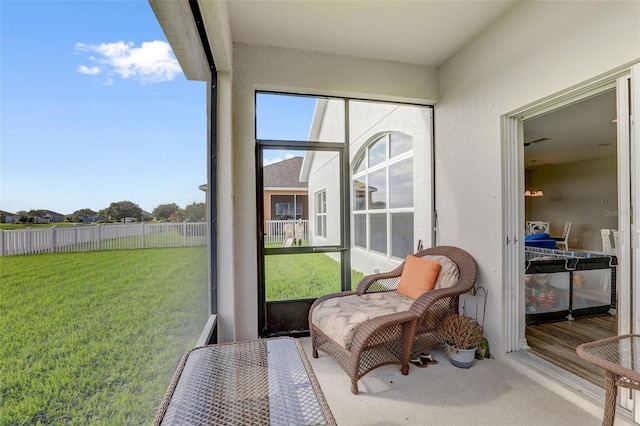 view of sunroom