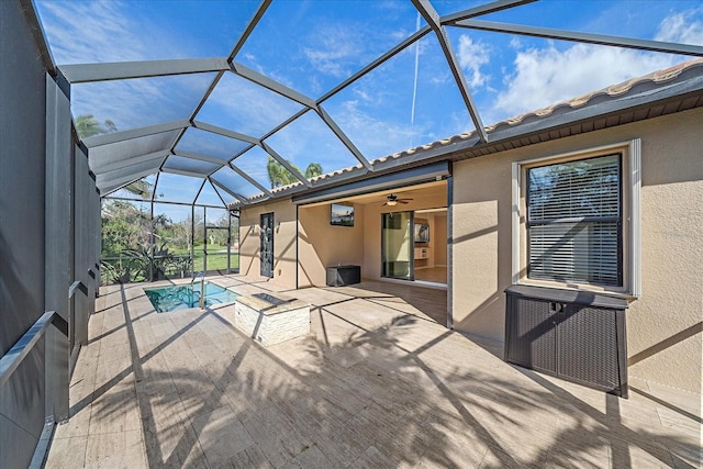 exterior space with a patio and a lanai