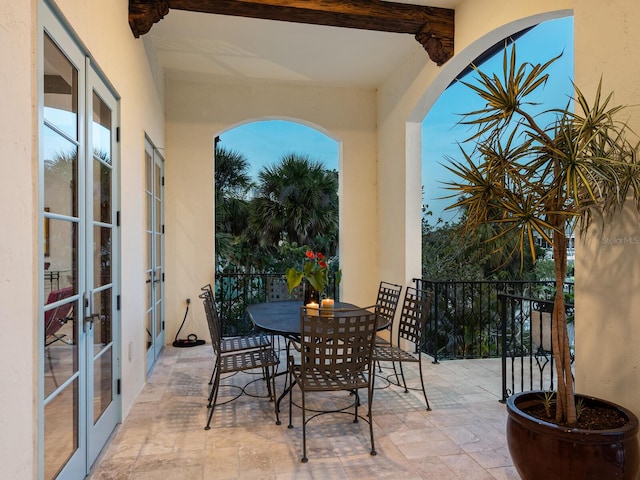 view of patio featuring outdoor dining area