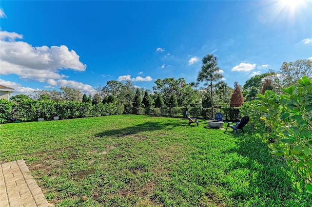 view of yard with fence