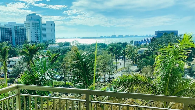 balcony with a city view