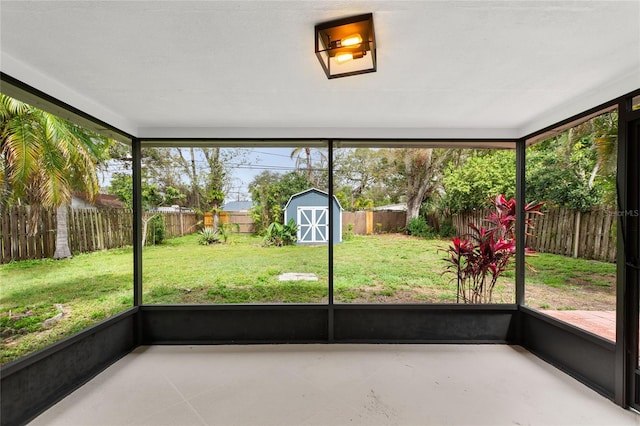 unfurnished sunroom featuring plenty of natural light