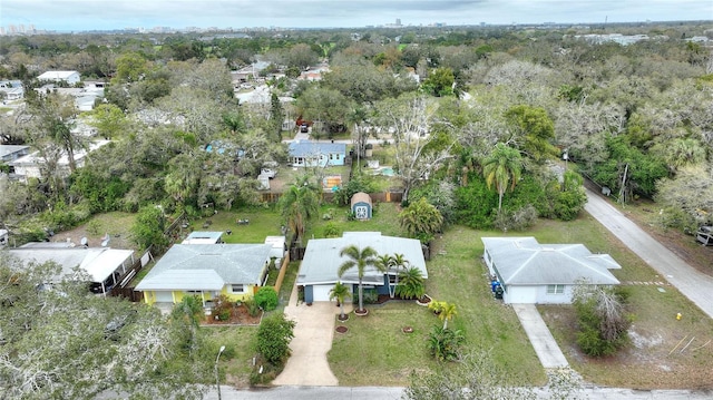 aerial view with a residential view