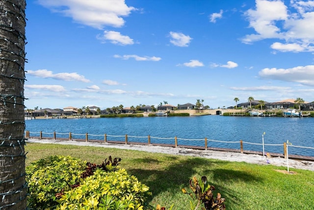 property view of water with a residential view