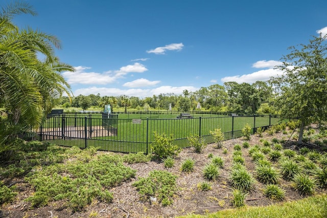 view of yard featuring fence