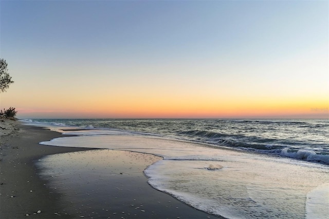 water view with a view of the beach