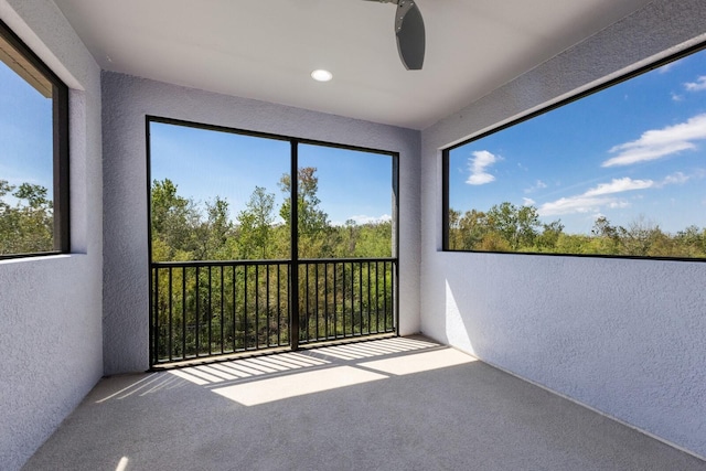 view of unfurnished sunroom